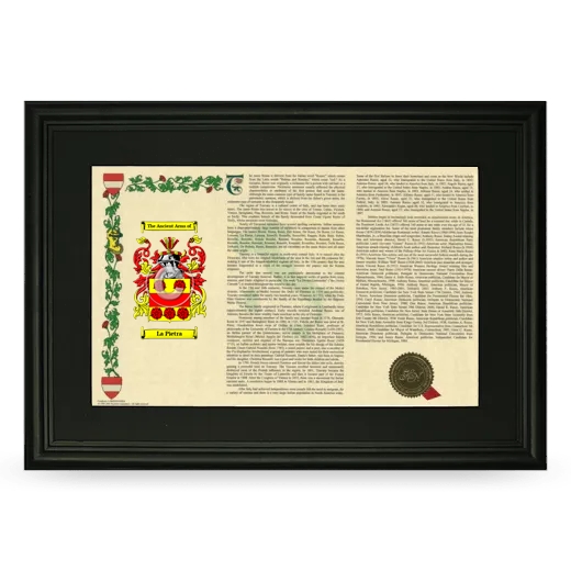 La Pietra Deluxe Armorial Landscape Framed- Black